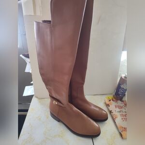 Brown Leather Knee-High Boots